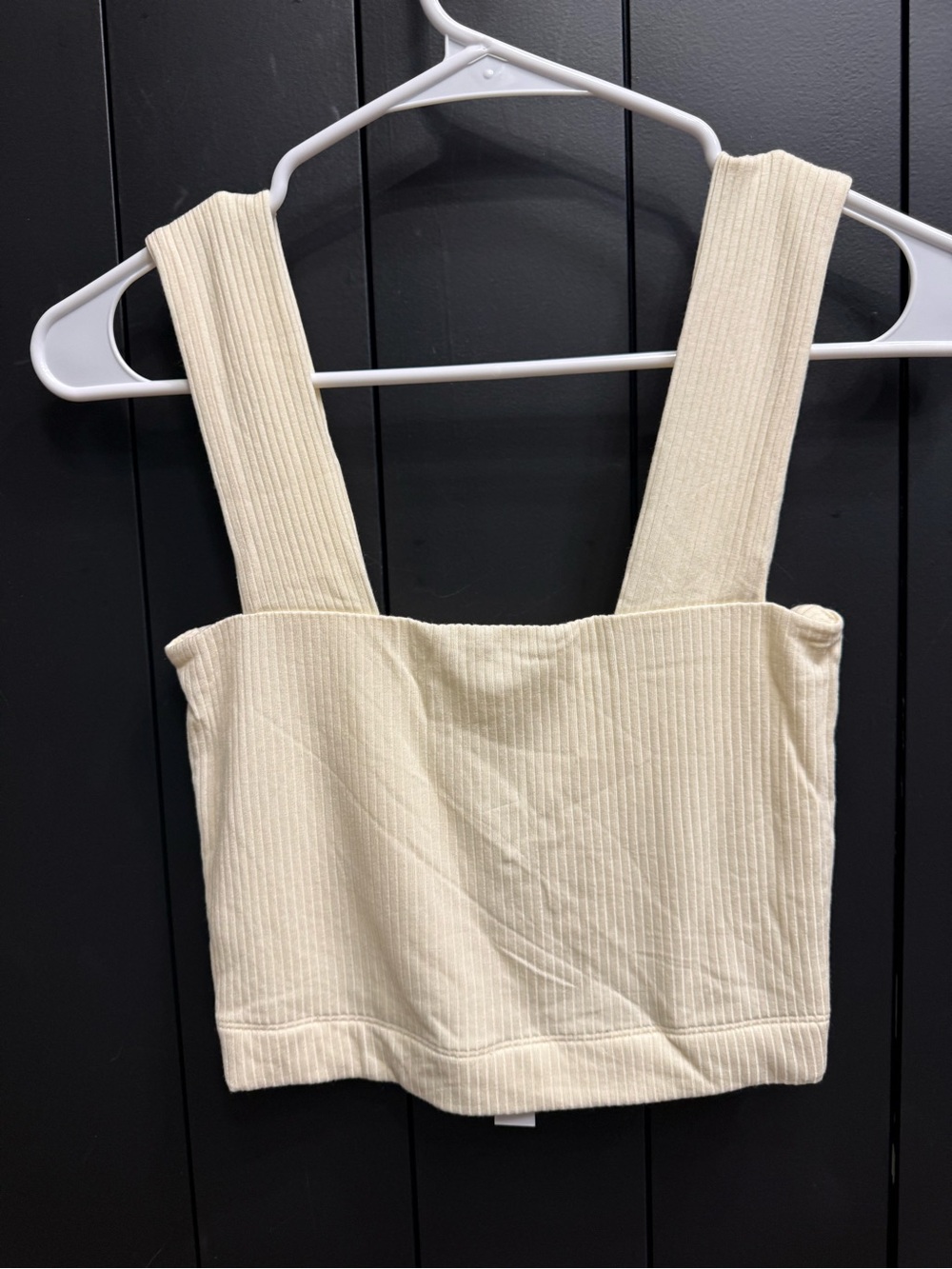 NWT Stillwater Square Neck Ribbed Crop Top in Cream